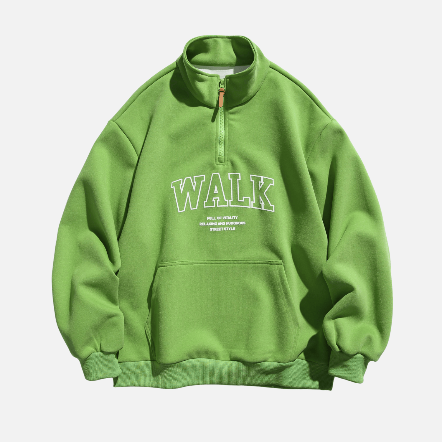 Style Core Aesthetics, New Style Trends Half-Zip Letter Print Sweatshirt