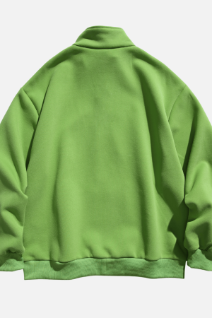 Style Core Aesthetics, New Style Trends Half-Zip Letter Print Sweatshirt