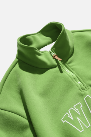 Style Core Aesthetics, New Style Trends Half-Zip Letter Print Sweatshirt