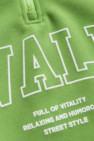 Style Core Aesthetics, New Style Trends Half-Zip Letter Print Sweatshirt