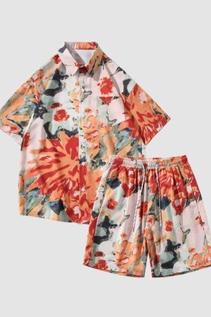 Style Core Aesthetics, New Style Trends Hawaiian Graffiti Print Set