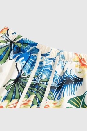 Style Core Aesthetics, New Style Trends Hawaiian Ice Silk Shirt Sets
