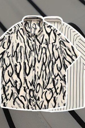 Style Core Aesthetics, New Style Trends Hawaiian Striped Shirt