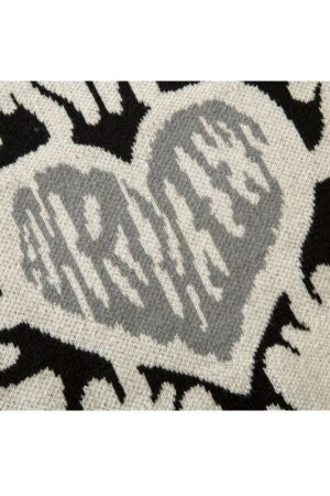 Style Core Aesthetics, New Style Trends Heart Embroidered Hollow Out Design Sweater