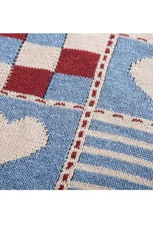 Style Core Aesthetics, New Style Trends Heart embroidered knitted sweater