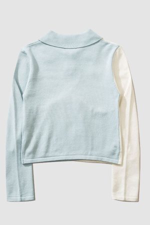 Style Core Aesthetics, New Style Trends Heart Hollow Out Lapel Knit Crop Top