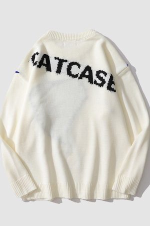 Style Core Aesthetics, New Style Trends Heart Patch Embroidery Sweater