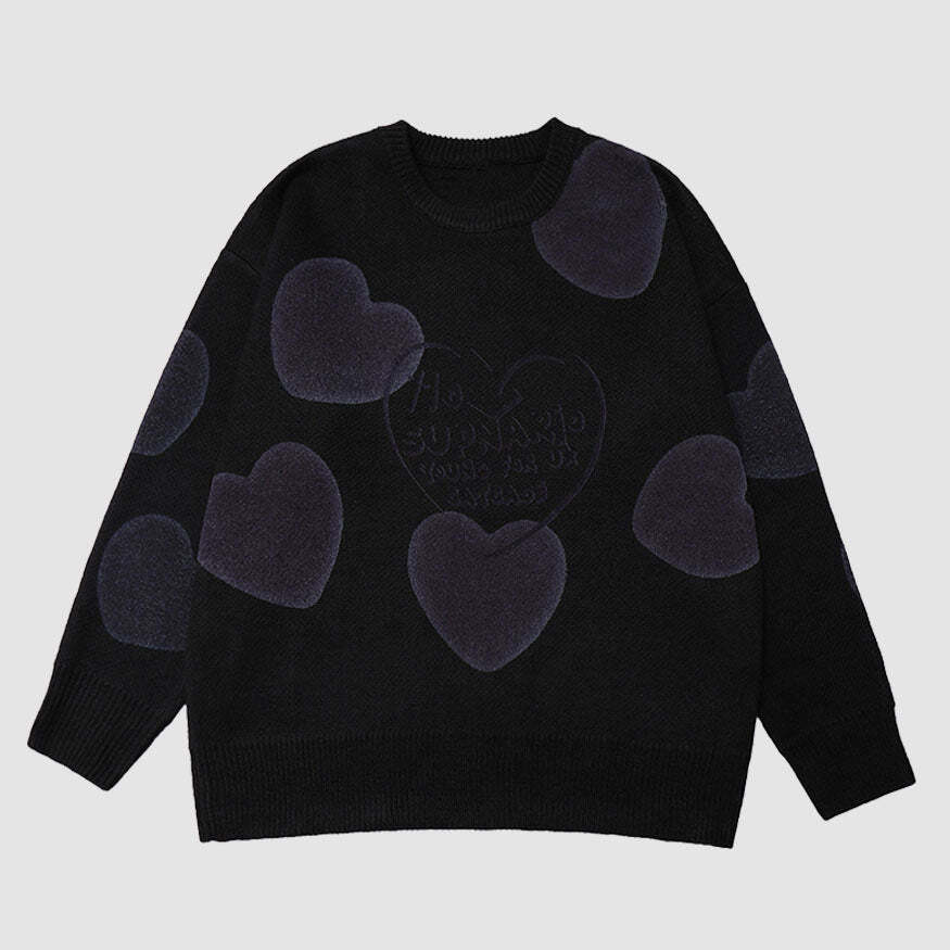 Style Core Aesthetics, New Style Trends Heart Pattern Jacquard Sweater