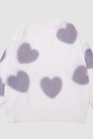 Style Core Aesthetics, New Style Trends Heart Pattern Jacquard Sweater