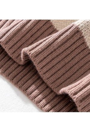 Style Core Aesthetics, New Style Trends Heart Pattern String Stitching Sweater