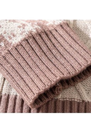 Style Core Aesthetics, New Style Trends Heart Pattern String Stitching Sweater