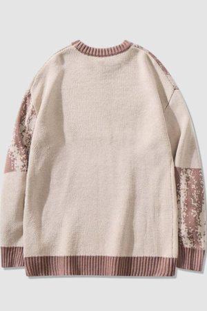 Style Core Aesthetics, New Style Trends Heart Pattern String Stitching Sweater