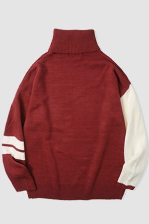 Style Core Aesthetics, New Style Trends Heartbeat Embroidered Turtleneck Sweater