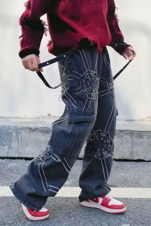 Style Core Aesthetics, New Style Trends Heavy Weight Spiderweb Jeans