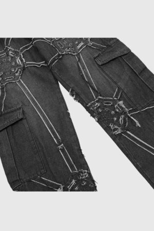 Style Core Aesthetics, New Style Trends Heavy Weight Spiderweb Jeans