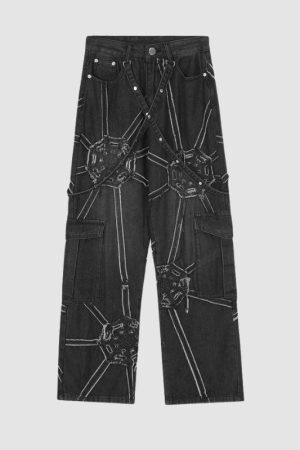 Style Core Aesthetics, New Style Trends Heavy Weight Spiderweb Jeans