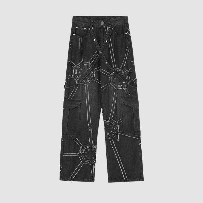 Style Core Aesthetics, New Style Trends Heavy Weight Spiderweb Jeans