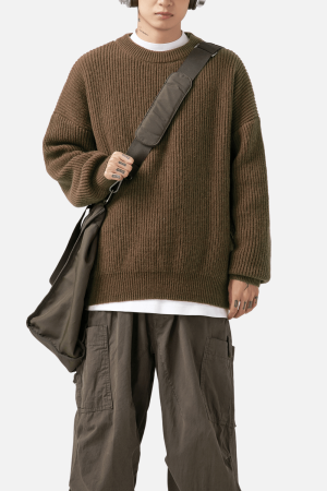 Style Core Aesthetics, New Style Trends Heavy Weight Texture Knit Pullover