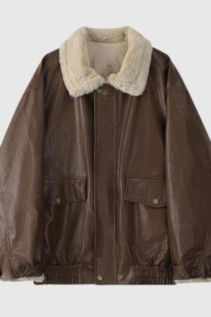 Style Core Aesthetics, New Style Trends Heavyweight Zip-Up Vintage Motorcycle Leather Coat