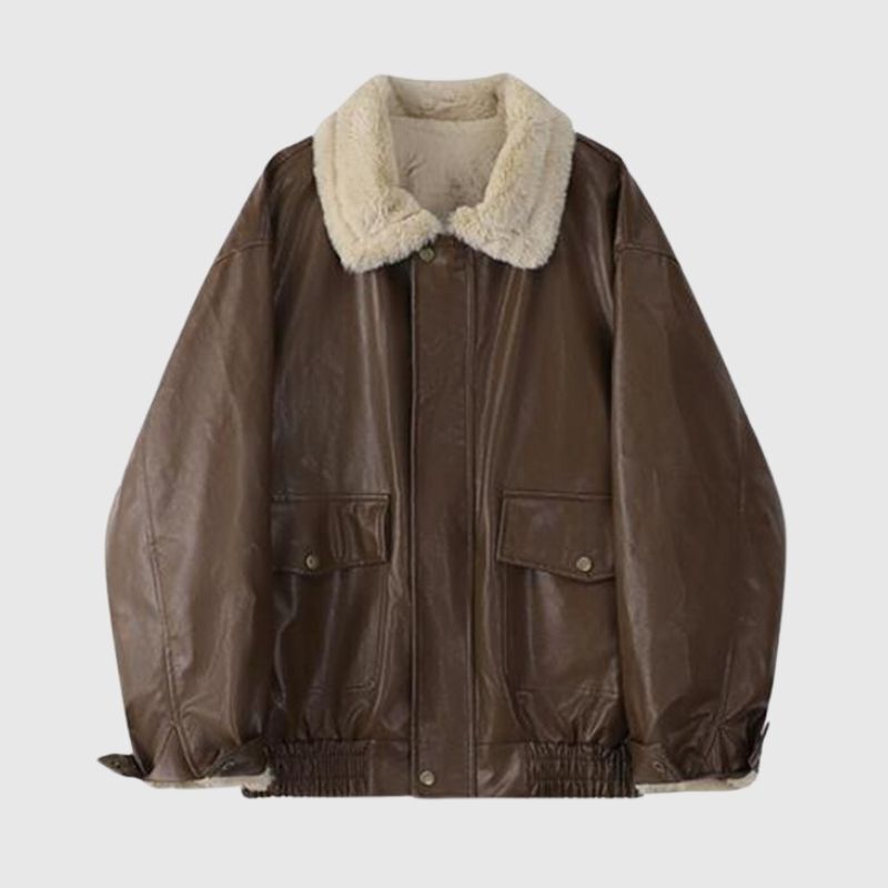 Style Core Aesthetics, New Style Trends Heavyweight Zip-Up Vintage Motorcycle Leather Coat