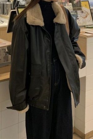 Style Core Aesthetics, New Style Trends Heavyweight Zip-Up Vintage Motorcycle Leather Coat