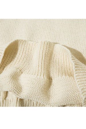 Style Core Aesthetics, New Style Trends High Neck Jacquard Patchwork Design Pullover