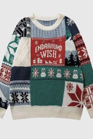 Style Core Aesthetics, New Style Trends High Street Vintage Loose Christmas Sweater