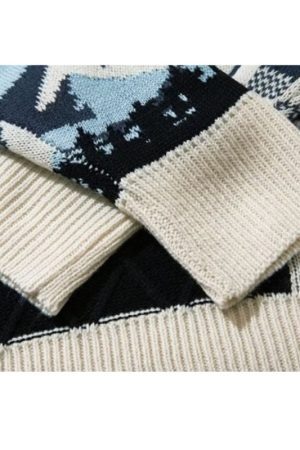 Style Core Aesthetics, New Style Trends High Street Vintage Loose Christmas Sweater