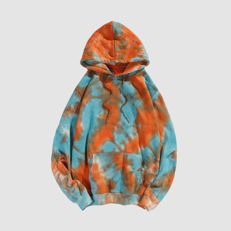 Style Core Aesthetics, New Style Trends Hip-Hop Tie-Dye Hooded Sweatshirt