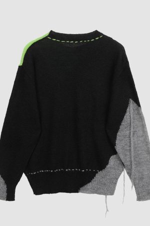 Style Core Aesthetics, New Style Trends Hole Splicing Design Sweater