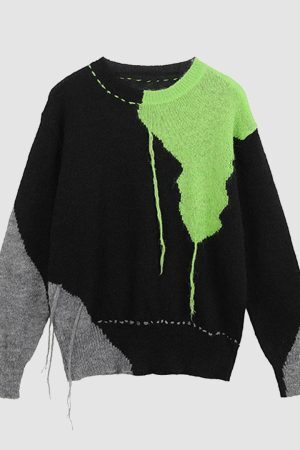 Style Core Aesthetics, New Style Trends Hole Splicing Design Sweater
