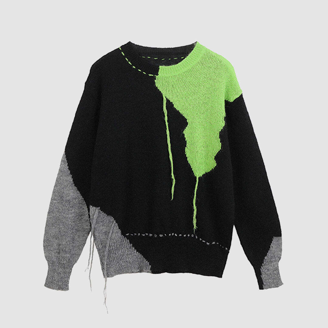 Style Core Aesthetics, New Style Trends Hole Splicing Design Sweater
