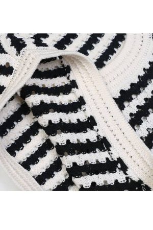 Style Core Aesthetics, New Style Trends Hollow Breathable Striped Vest Sweater