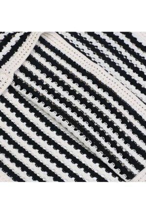 Style Core Aesthetics, New Style Trends Hollow Breathable Striped Vest Sweater