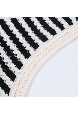 Style Core Aesthetics, New Style Trends Hollow Breathable Striped Vest Sweater