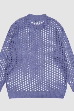 Style Core Aesthetics, New Style Trends Hollow Out Knit Sweater