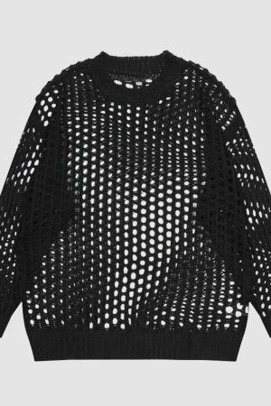 Style Core Aesthetics, New Style Trends Hollow Out Knit Sweater