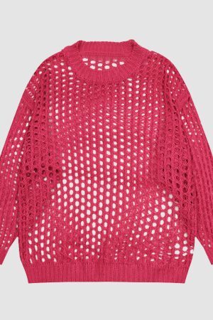 Style Core Aesthetics, New Style Trends Hollow Out Knit Sweater