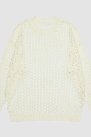 Style Core Aesthetics, New Style Trends Hollow Out Knit Sweater