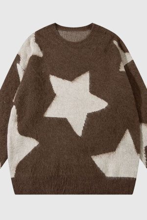 Style Core Aesthetics, New Style Trends Hollow Out Star Design Pullover