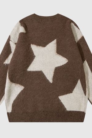 Style Core Aesthetics, New Style Trends Hollow Out Star Design Pullover