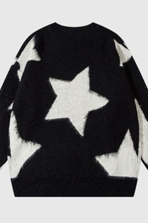 Style Core Aesthetics, New Style Trends Hollow Out Star Design Pullover