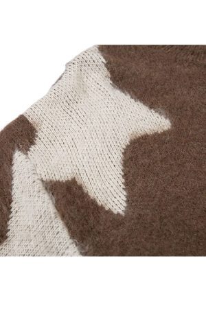 Style Core Aesthetics, New Style Trends Hollow Out Star Design Pullover