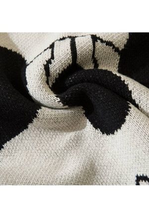 Style Core Aesthetics, New Style Trends Horrible Skull Print Turtleneck Sweater