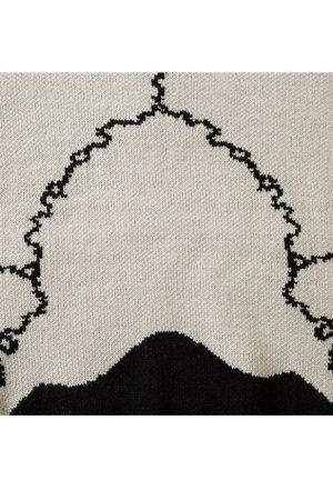 Style Core Aesthetics, New Style Trends Horrible Skull Print Turtleneck Sweater