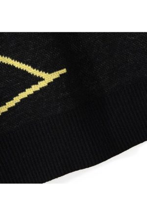 Style Core Aesthetics, New Style Trends Horse Graffiti Color Block Sweater