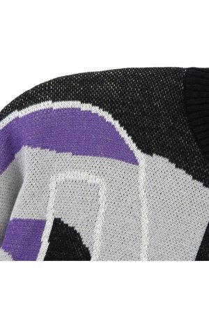 Style Core Aesthetics, New Style Trends Horse Graffiti Color Block Sweater