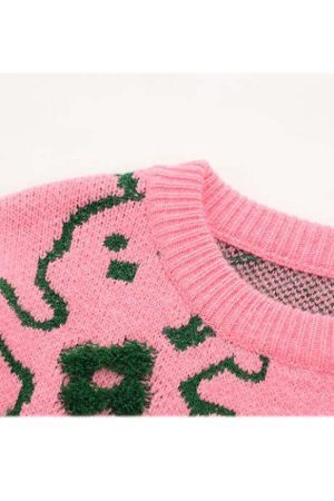 Style Core Aesthetics, New Style Trends Hugging Rabbit Cartoon Knit Sweater