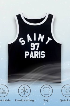 Style Core Aesthetics, New Style Trends Ice Silk Letter Print Tank Top