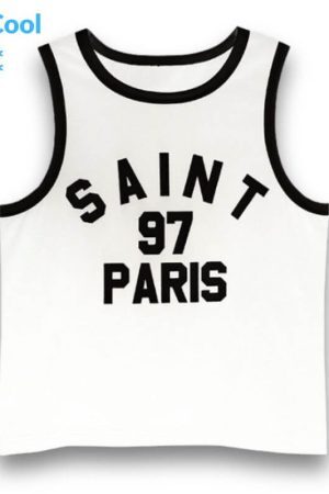 Style Core Aesthetics, New Style Trends Ice Silk Letter Print Tank Top